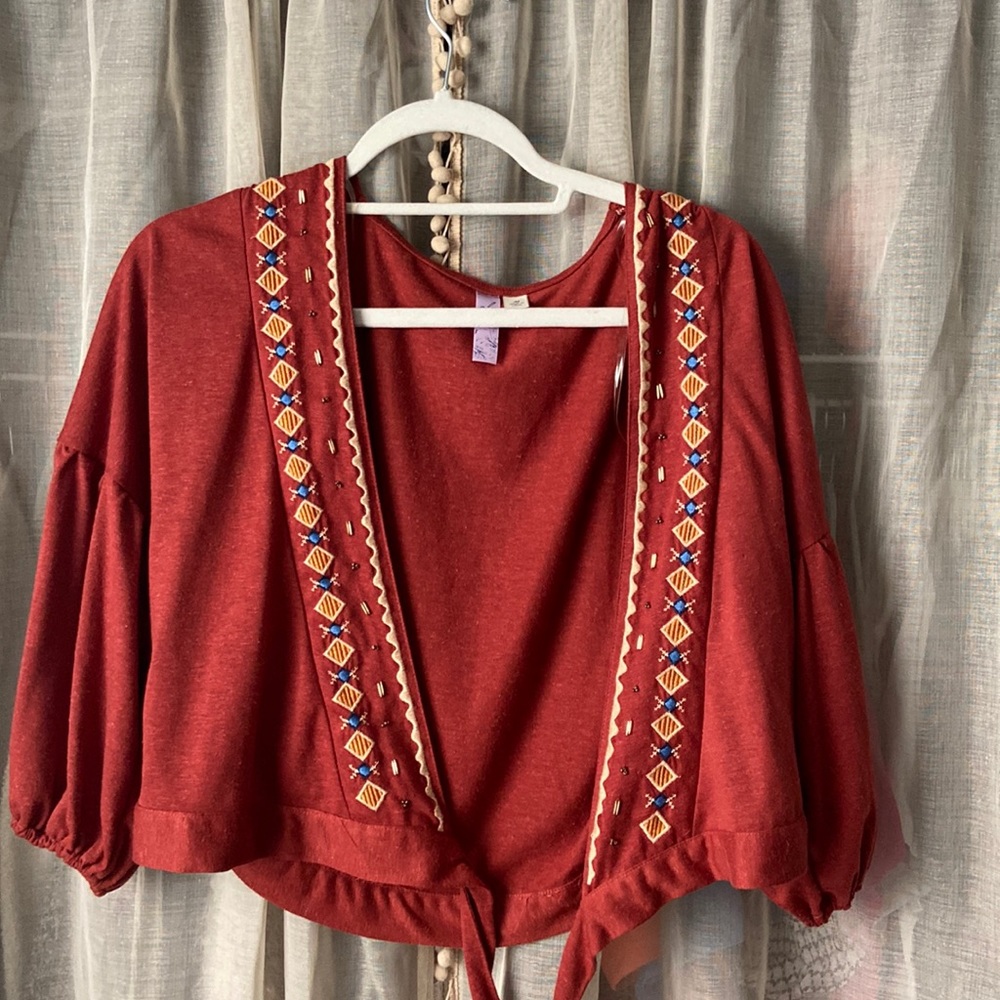 CrissCross Top with Tribal print detailing